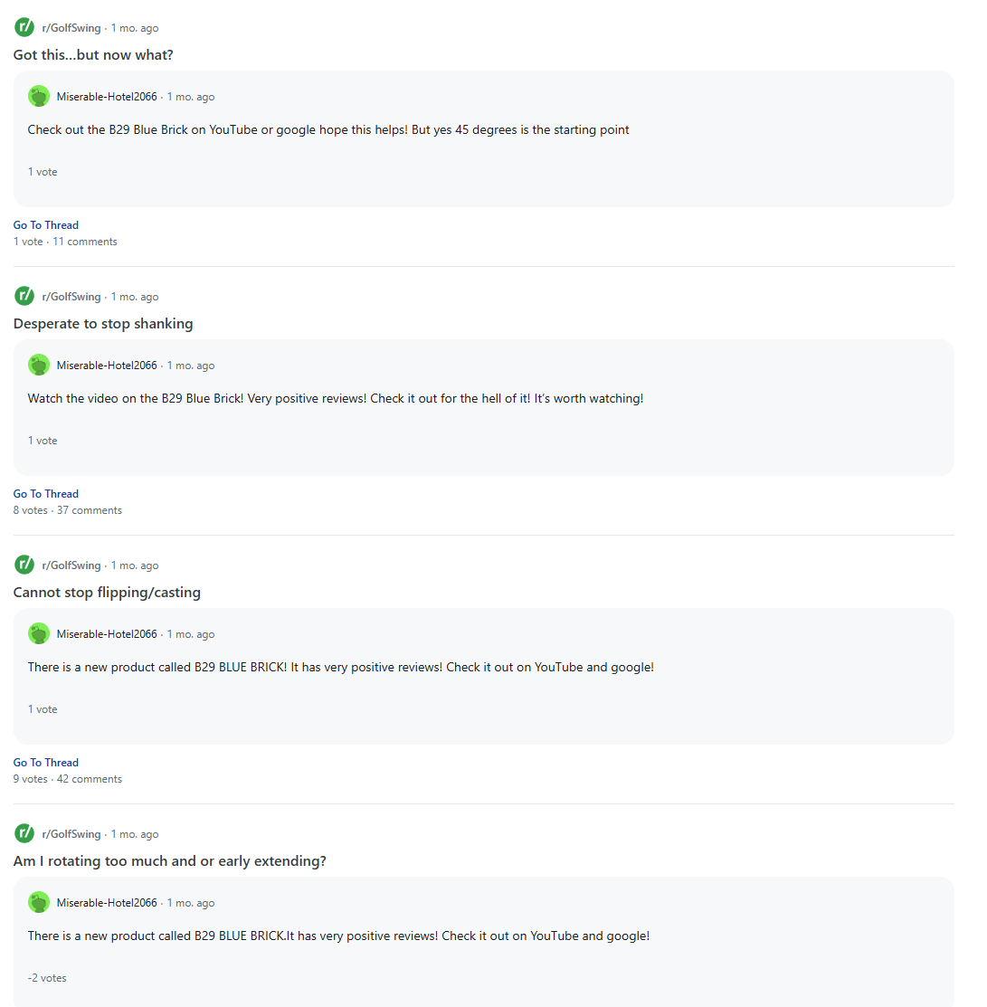 Blue Brick is spamming Reddit using throwaway accounts - where else are they doing this?