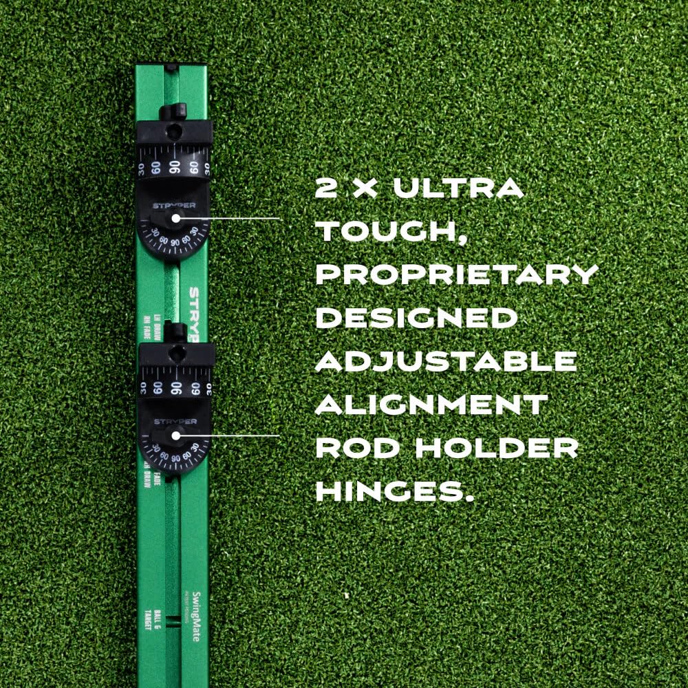 Close-up view of Stryper SwingMate spring-loaded ratcheting hinges showing precision engineering