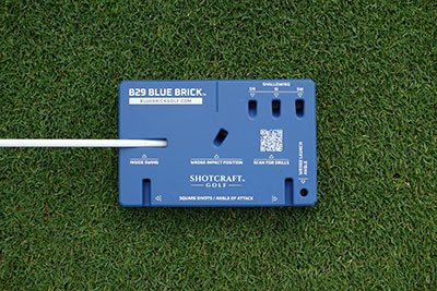 Blue brick with an alignment stick coming out of it