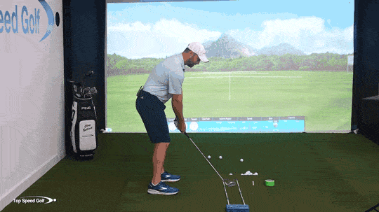 Clay Ballard demonstrating swing with Blue Brick