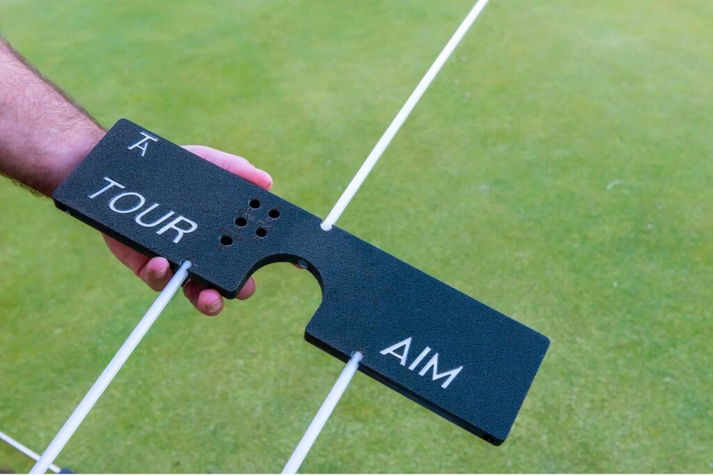 Tour Aim product with three ground alignment sticks