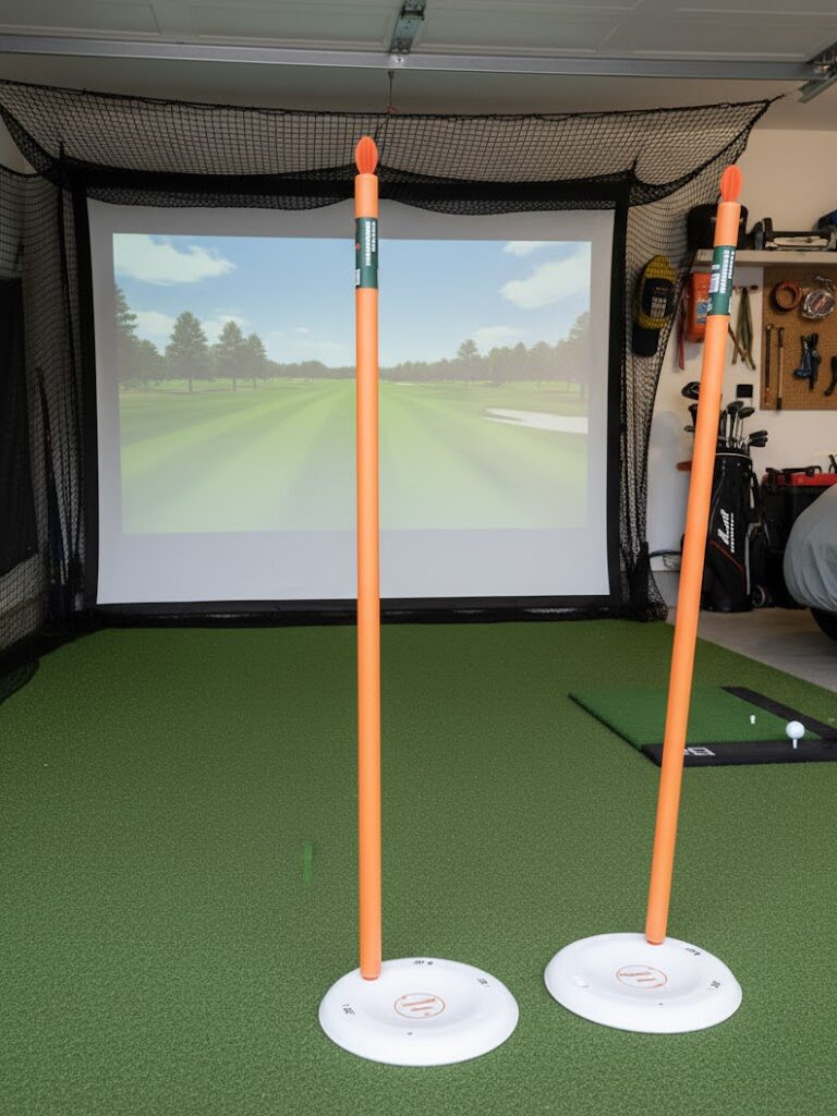 WhyGolf discs in garage setup
